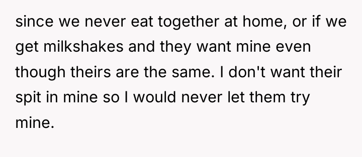 since we never eat together at home, or if we...