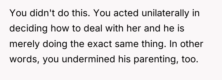 You didn't do this. You acted unilaterally in deciding how...