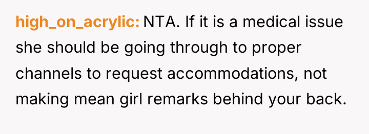 high_on_acrylic NTA. If it is a medical issue she should...