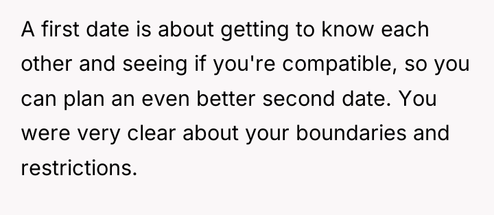 A first date is about getting to know each other...