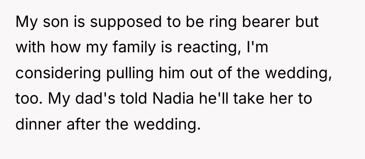 My son is supposed to be ring bearer but with...