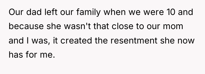 Our dad left our family when we were 10 and...
