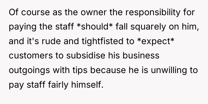 Of course as the owner the responsibility for paying the...