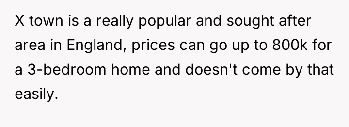 X town is a really popular and sought after area...