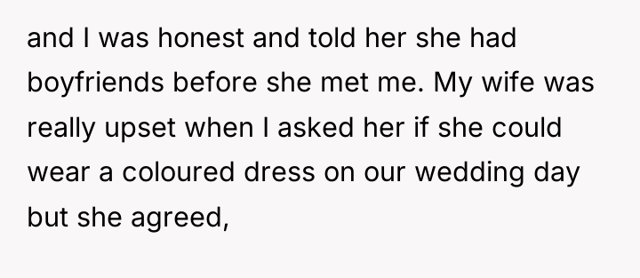 and I was honest and told her she had boyfriends...