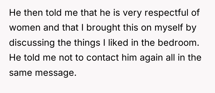 He then told me that he is very respectful of...