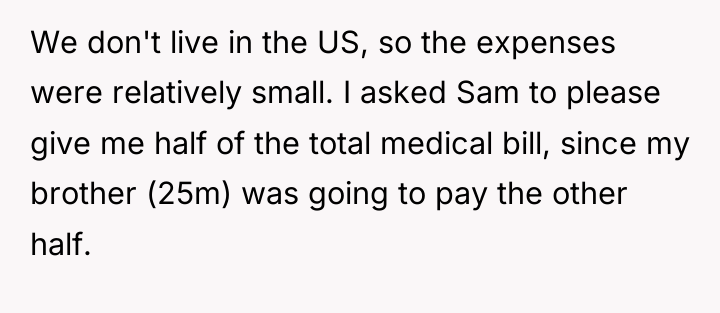 We don't live in the US, so the expenses were...