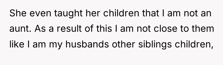 She even taught her children that I am not an...