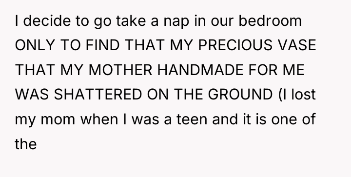 I decide to go take a nap in our bedroom...
