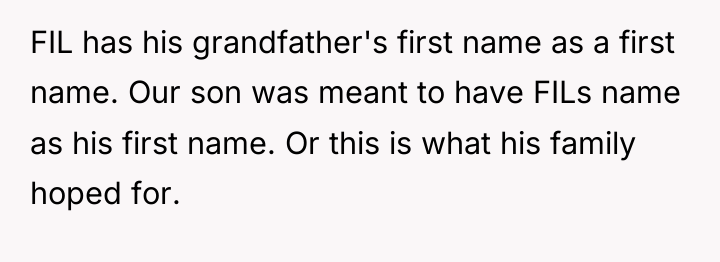 FIL has his grandfather's first name as a first name....