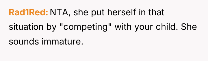 Rad1Red NTA, she put herself in that situation by "competing"...