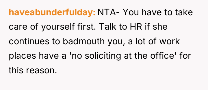 haveabunderfulday NTA- You have to take care of yourself first....