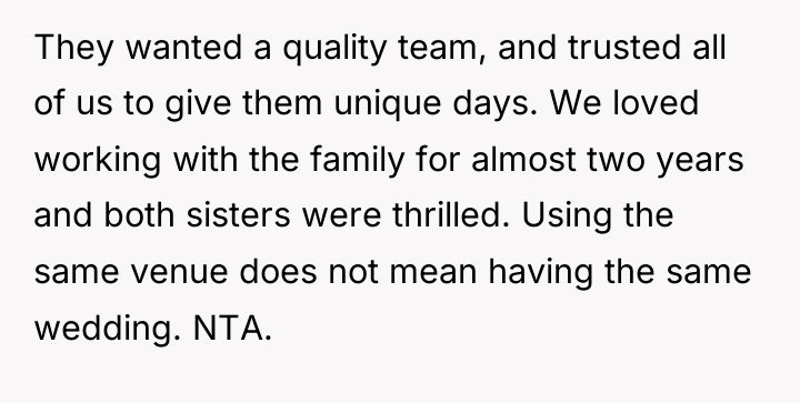 They wanted a quality team, and trusted all of us...