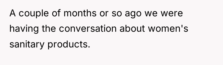 A couple of months or so ago we were having...