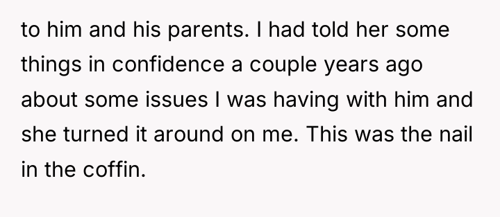 to him and his parents. I had told her some...