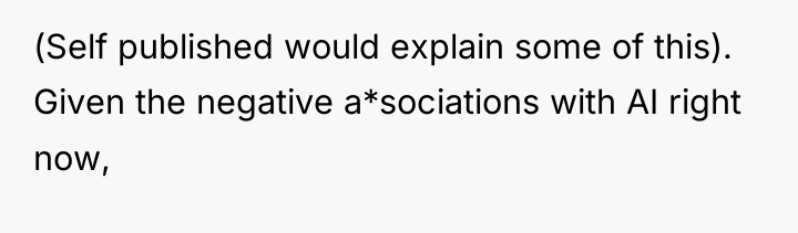(Self published would explain some of this). Given the negative...