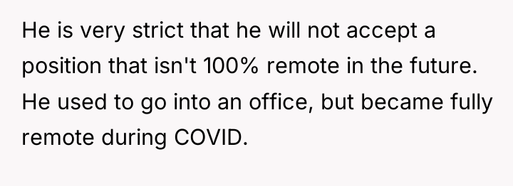 He is very strict that he will not accept a...