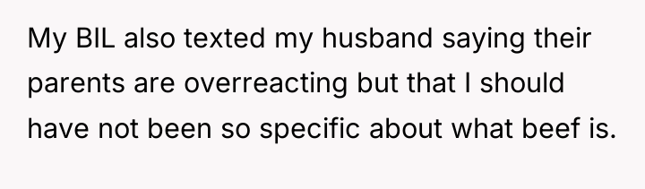 My BIL also texted my husband saying their parents are...