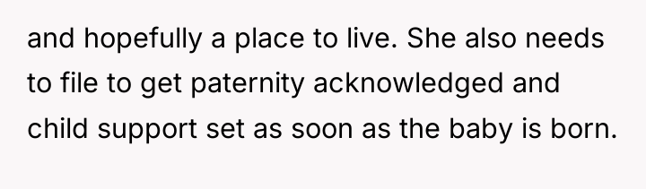 and hopefully a place to live. She also needs to...