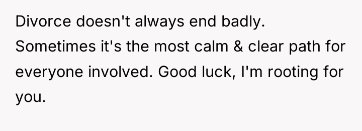 Divorce doesn't always end badly. Sometimes it's the most calm...