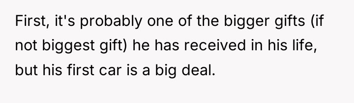First, it's probably one of the bigger gifts (if not...