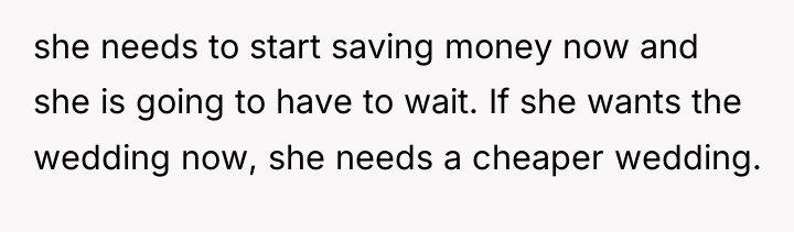 she needs to start saving money now and she is...