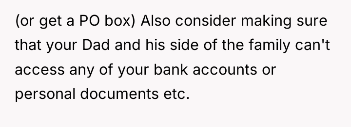 (or get a PO box) Also consider making sure that...