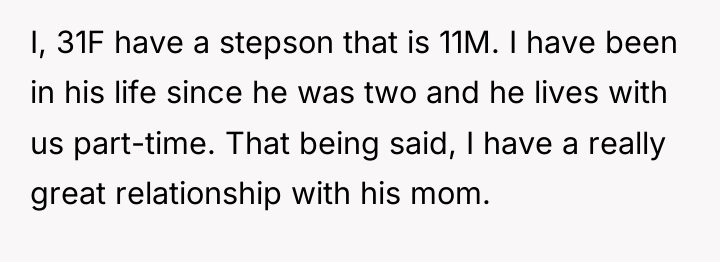 I, 31F have a stepson that is 11M. I have...