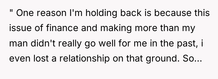 " One reason I'm holding back is because this issue...