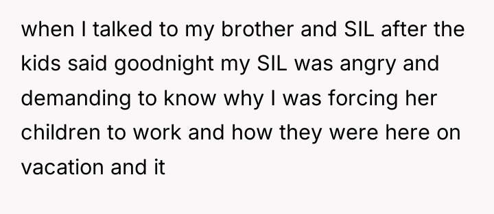 when I talked to my brother and SIL after the...