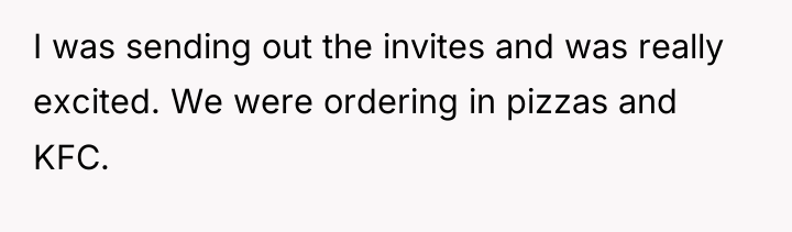 I was sending out the invites and was really excited....