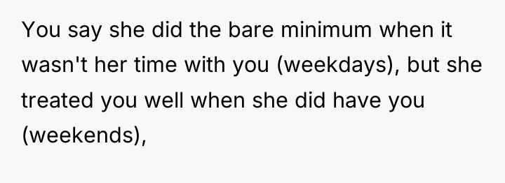 You say she did the bare minimum when it wasn't...