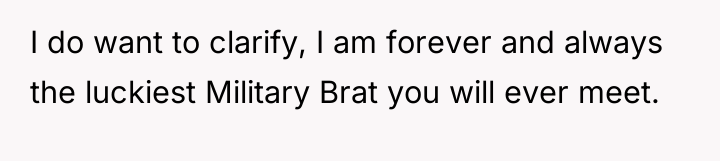 I do want to clarify, I am forever and always...