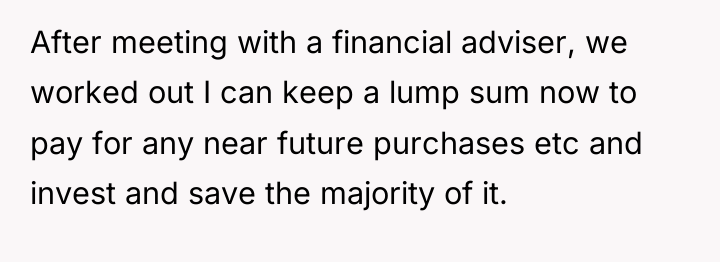 After meeting with a financial adviser, we worked out I...