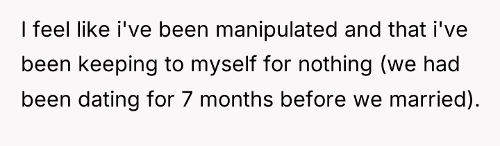 I feel like i've been manipulated and that i've been...