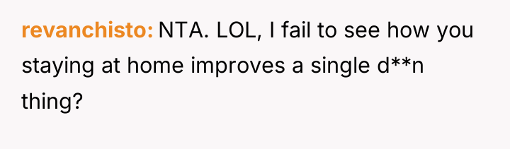 revanchisto NTA. LOL, I fail to see how you staying...
