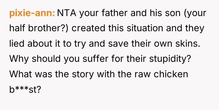 pixie-ann NTA your father and his son (your half brother?)...