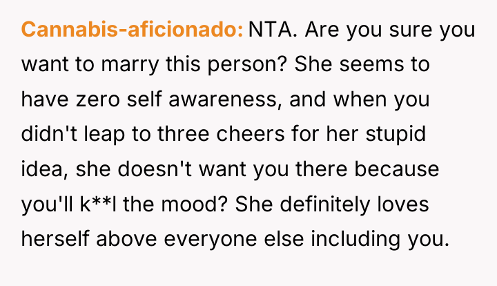 Cannabis-aficionado NTA. Are you sure you want to marry this...