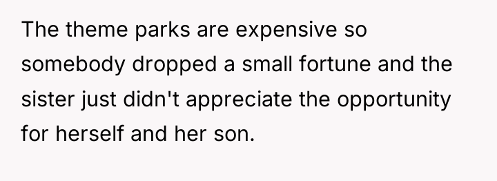 The theme parks are expensive so somebody dropped a small...