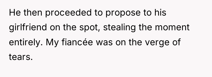 He then proceeded to propose to his girlfriend on the...