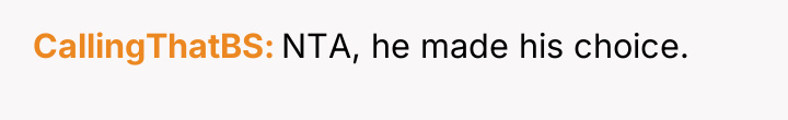CallingThatBS NTA, he made his choice.