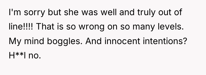 I'm sorry but she was well and truly out of...