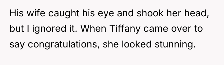 His wife caught his eye and shook her head, but...