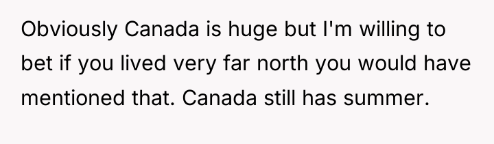 Obviously Canada is huge but I'm willing to bet if...