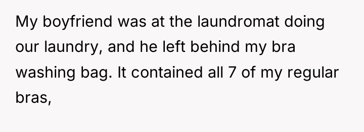 My boyfriend was at the laundromat doing our laundry, and...
