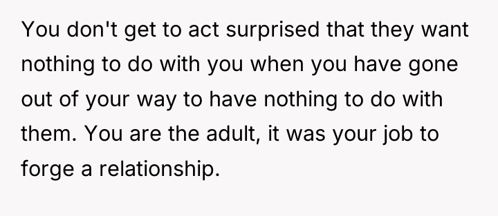 You don't get to act surprised that they want nothing...