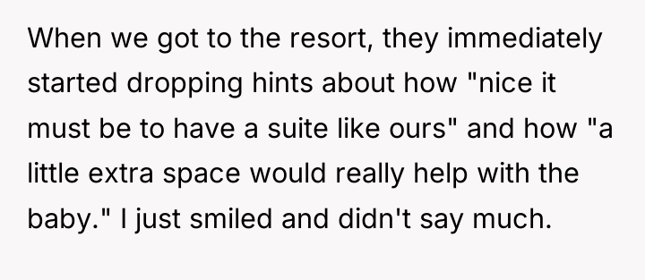 When we got to the resort, they immediately started dropping...