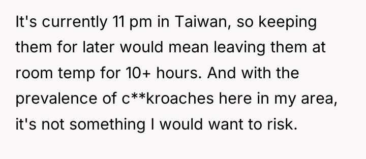 It's currently 11 pm in Taiwan, so keeping them for...