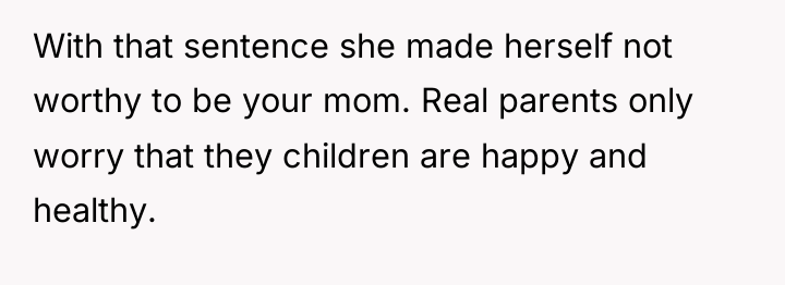 With that sentence she made herself not worthy to be...
