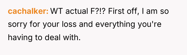 cachalker WT actual F?!? First off, I am so sorry...